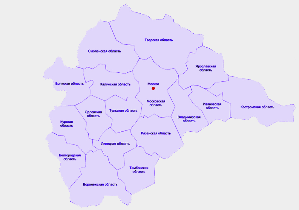 Города центрального округа. Карта ЦФО С областями. Центральный федеральный округ карта с областями. Карта центрального федерального округа по областям. Центральный федеральный округ на карте России с городами.